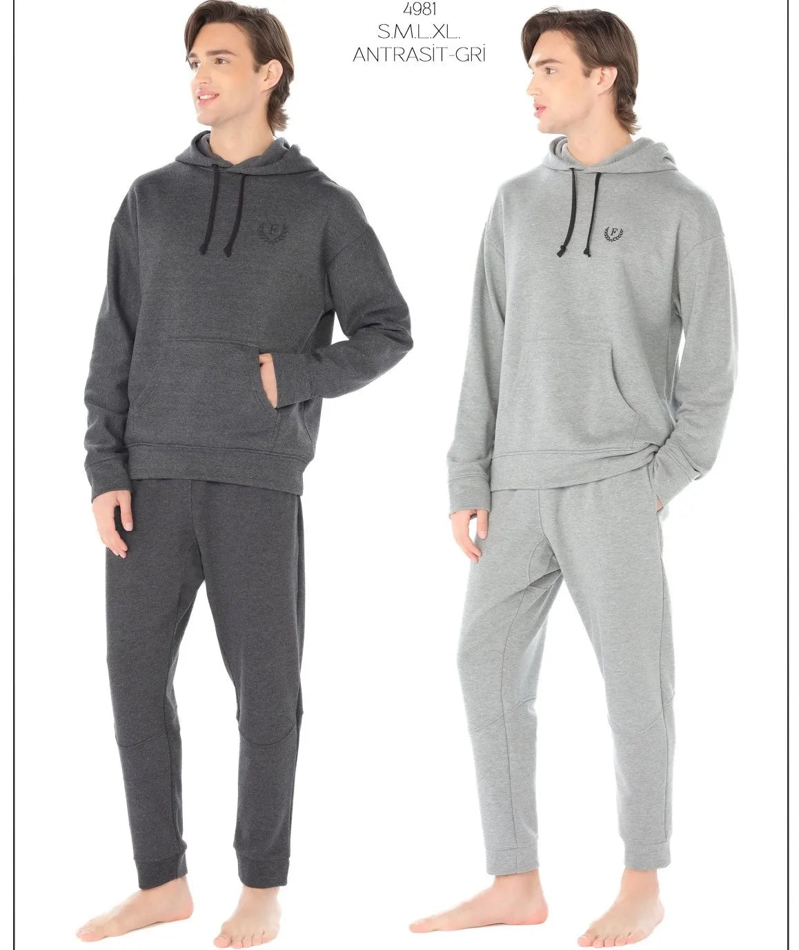 Feyza Light Gray Cotton Blend Pyjama Set