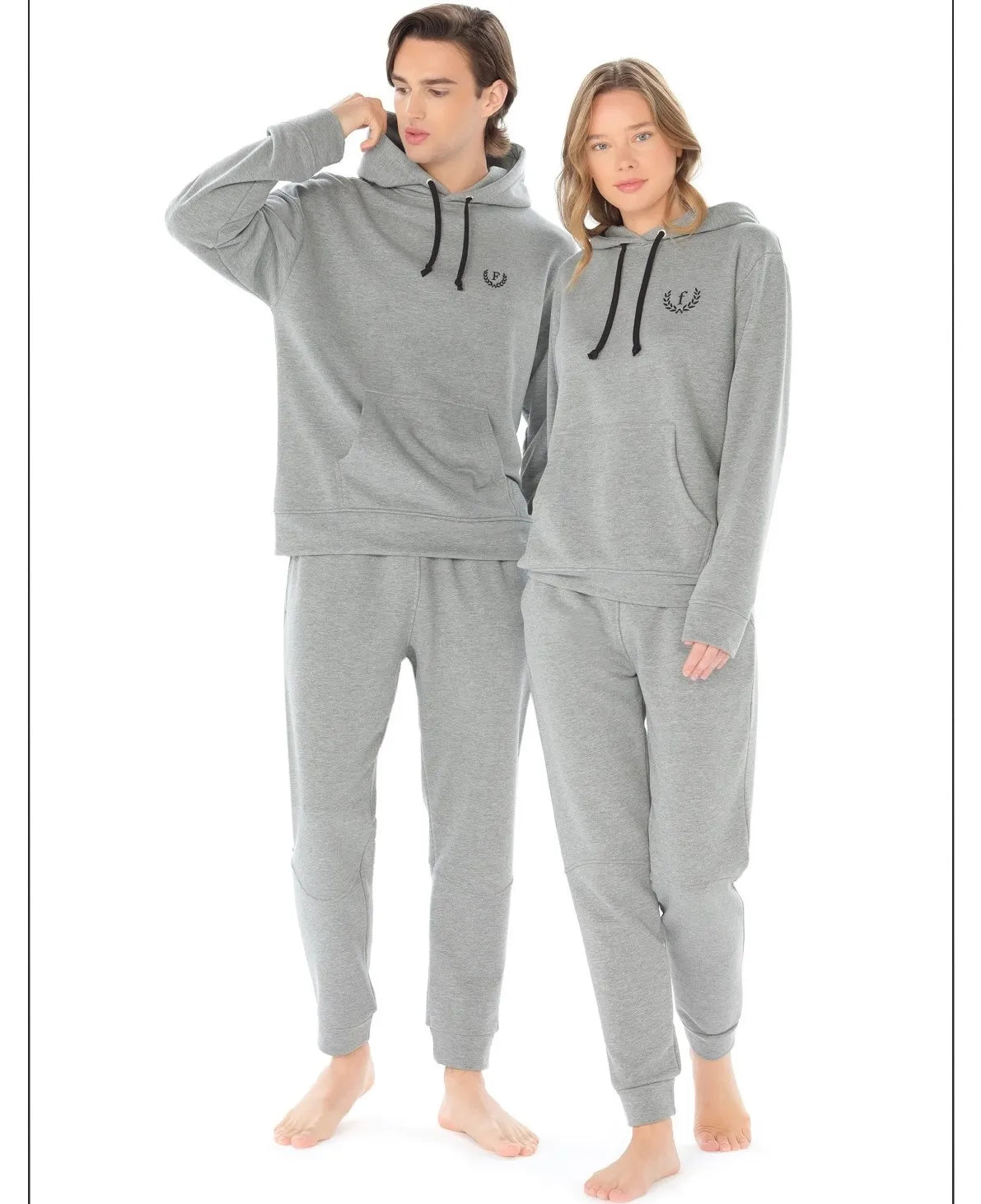 Feyza Light Gray Cotton Blend Pyjama Set